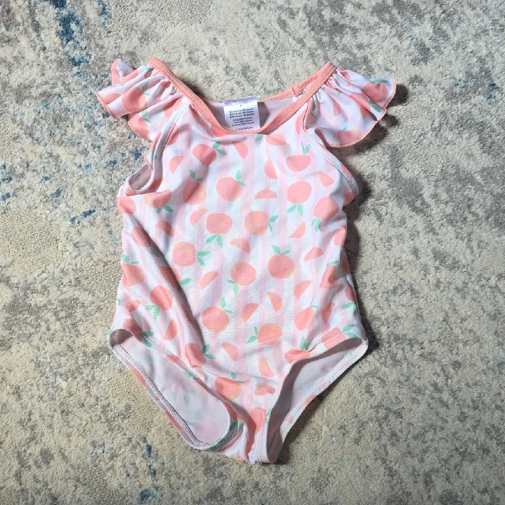 🥳 5/$25 BUNDLE Floatimini Toddler 4 Peach Stripes‎ Shimmery One Piece Swimsuit